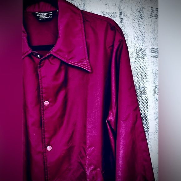 Vintage 70’s JCPenney Windbreaker Coaches Jacket — His Tall Maroon 100% nylon - Picture 2 of 6